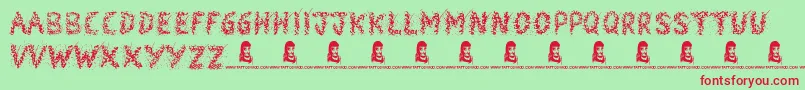 Snowmania Font – Red Fonts on Green Background