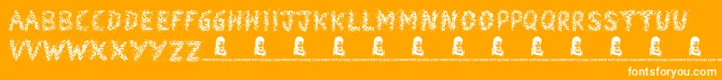 フォントSnowmania – オレンジの背景に白い文字