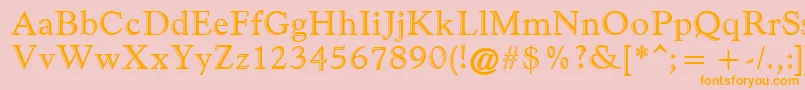 FilcoHandfooled-Schriftart – Orangefarbene Schriften auf rosa Hintergrund