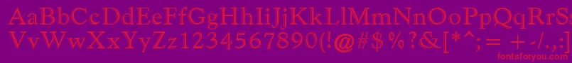 FilcoHandfooled Font – Red Fonts on Purple Background