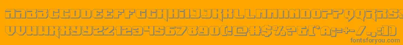Jumpers3D-Schriftart – Graue Schriften auf orangefarbenem Hintergrund