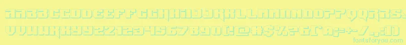 Jumpers3D Font – Green Fonts on Yellow Background