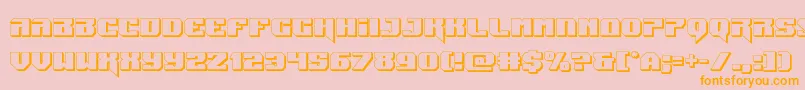 Jumpers3D-Schriftart – Orangefarbene Schriften auf rosa Hintergrund