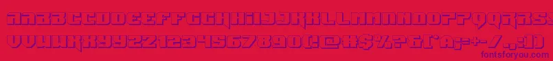 Jumpers3D Font – Purple Fonts on Red Background