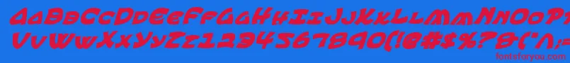 フォントEphesiancbi – 赤い文字の青い背景