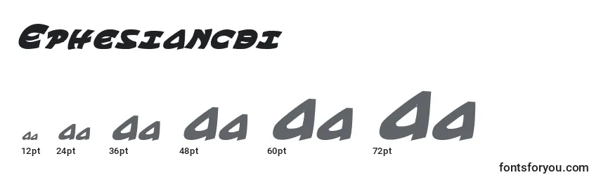 Размеры шрифта Ephesiancbi