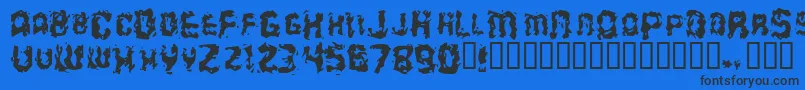 Puke Font – Black Fonts on Blue Background