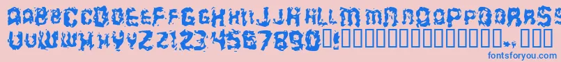 Puke Font – Blue Fonts on Pink Background