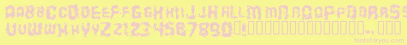 Puke Font – Pink Fonts on Yellow Background