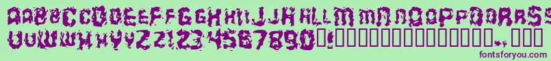 Puke Font – Purple Fonts on Green Background