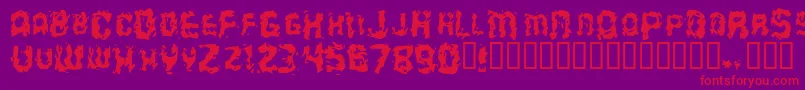 Puke Font – Red Fonts on Purple Background