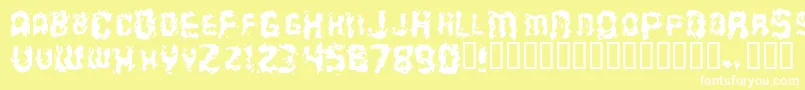 Puke Font – White Fonts on Yellow Background