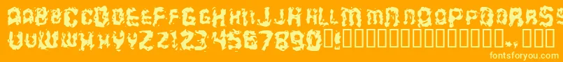 Puke Font – Yellow Fonts on Orange Background