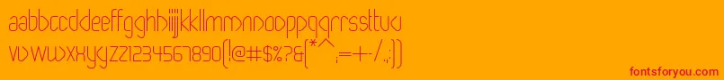 フォントPaperclipLight – オレンジの背景に赤い文字