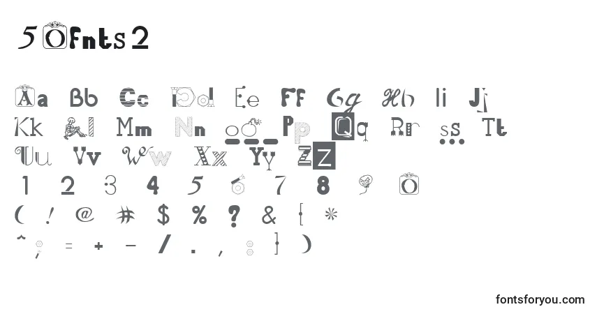 Schriftart 50fnts2 – Alphabet, Zahlen, spezielle Symbole