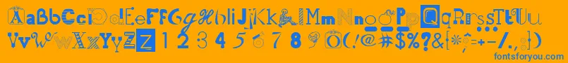 50fnts2 Font – Blue Fonts on Orange Background