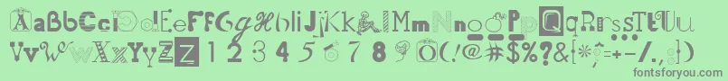 50fnts2-Schriftart – Graue Schriften auf grünem Hintergrund
