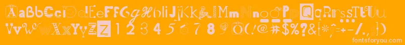 Fonte 50fnts2 – fontes rosa em um fundo laranja
