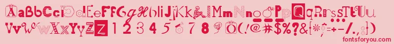 50fnts2 Font – Red Fonts on Pink Background