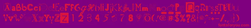 50fnts2 Font – Red Fonts on Purple Background