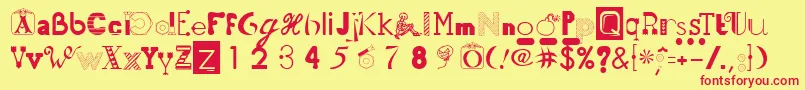 50fnts2 Font – Red Fonts on Yellow Background