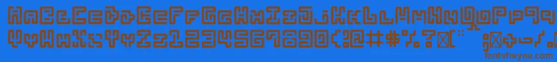Abstractlabyrinthrounded Font – Brown Fonts on Blue Background