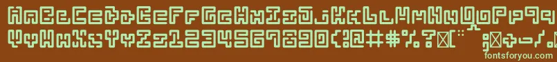 Шрифт Abstractlabyrinthrounded – зелёные шрифты на коричневом фоне
