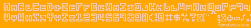 Abstractlabyrinthrounded Font – Pink Fonts on Orange Background