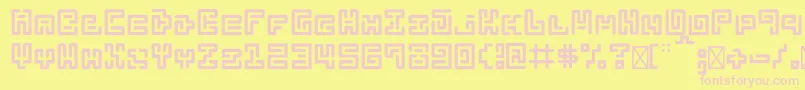 Czcionka Abstractlabyrinthrounded – różowe czcionki na żółtym tle