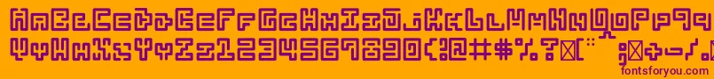 Шрифт Abstractlabyrinthrounded – фиолетовые шрифты на оранжевом фоне