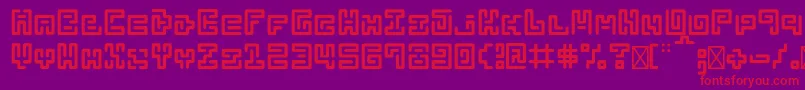 Abstractlabyrinthrounded Font – Red Fonts on Purple Background