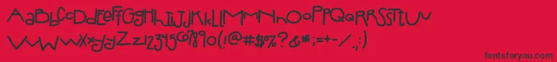 2peasSilly Font – Black Fonts on Red Background