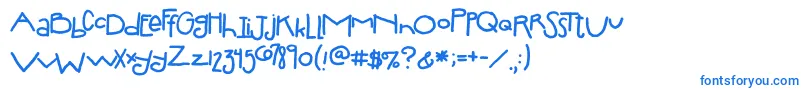 2peasSilly Font – Blue Fonts on White Background