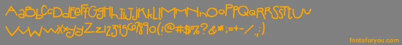 2peasSilly-Schriftart – Orangefarbene Schriften auf grauem Hintergrund
