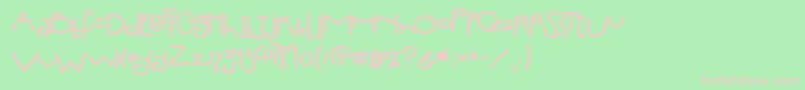 2peasSilly Font – Pink Fonts on Green Background