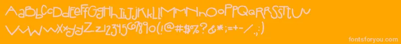 2peasSilly Font – Pink Fonts on Orange Background