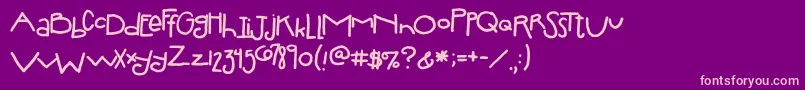 2peasSilly Font – Pink Fonts on Purple Background
