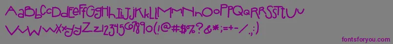 2peasSilly-Schriftart – Violette Schriften auf grauem Hintergrund