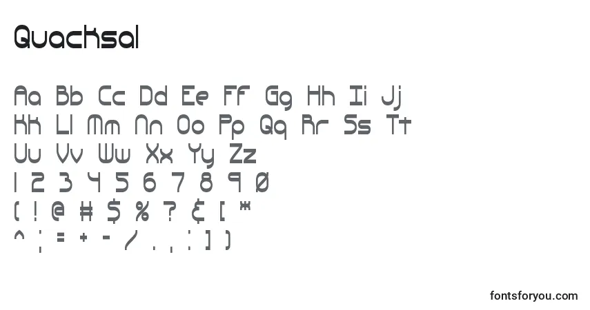 A fonte Quacksal – alfabeto, números, caracteres especiais