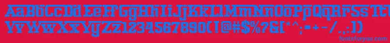 Ferro Font – Blue Fonts on Red Background