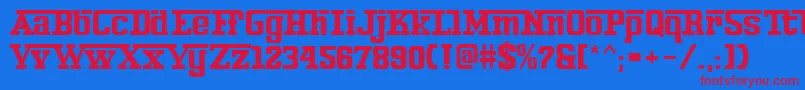 Ferro Font – Red Fonts on Blue Background