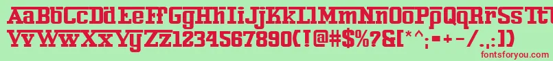 Ferro Font – Red Fonts on Green Background