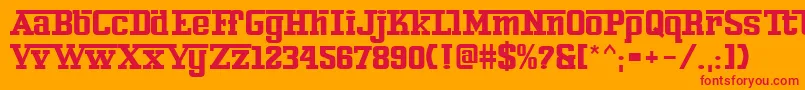 Ferro-Schriftart – Rote Schriften auf orangefarbenem Hintergrund