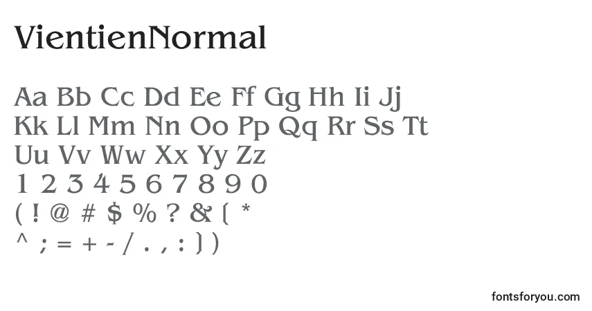 A fonte VientienNormal – alfabeto, números, caracteres especiais