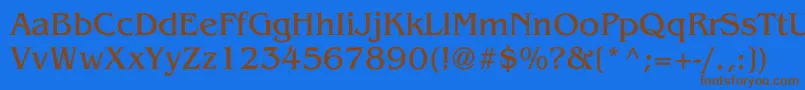 VientienNormal-fontti – ruskeat fontit sinisellä taustalla