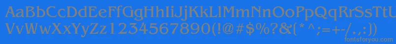 VientienNormal-fontti – harmaat kirjasimet sinisellä taustalla