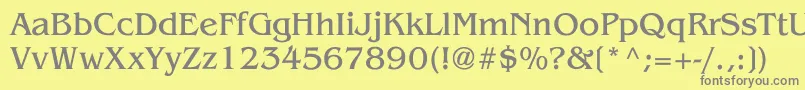 フォントVientienNormal – 黄色の背景に灰色の文字