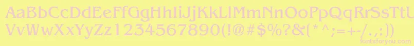 VientienNormal Font – Pink Fonts on Yellow Background