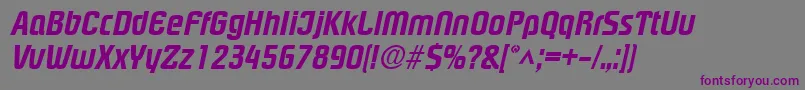 Шрифт PloverextraboldItalic – фиолетовые шрифты на сером фоне