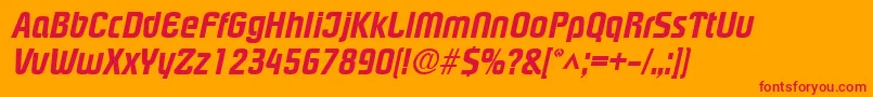 PloverextraboldItalic Font – Red Fonts on Orange Background